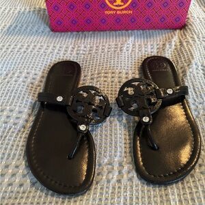 Tory Burch Black Leather Sandals
